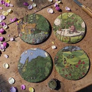 Handmade Slate coasters , Emma Bridgewater inspired various designs . Free Postage & Free gift bag