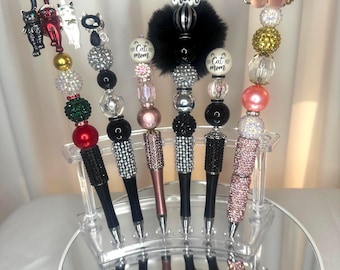Cat Mom 2; Beaded Pen Set: Kawaii Stationery Gift