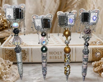 Escribe la Biblia Brillante II Oración del Señor Pluma Mariposa Pluma Fe Diamantes de Diamante Pluma Declarante Reversible
