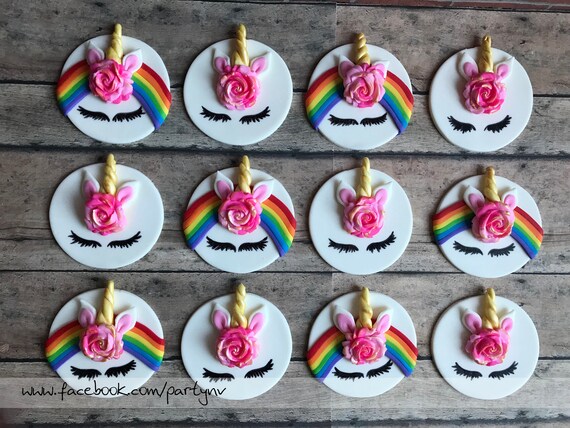 EDIBLE (Fondant Toppers) - Magical Unicorn Il_570xn