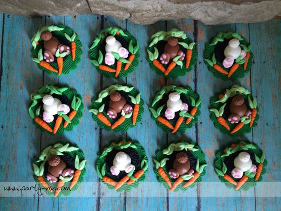 EDIBLE (Fondant Toppers) - Bunny Tails Il_570xn