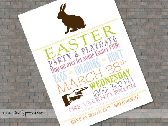 PRINTABLE (5" x 7" Invite) - Hoppy Easter Collection Il_570xn