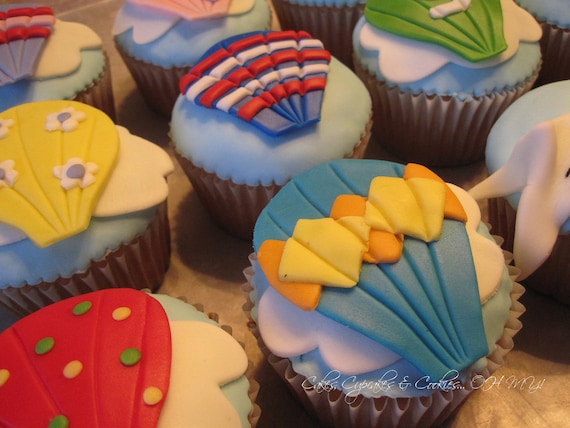 EDIBLE (Fondant Toppers) - Hot Air Balloons Il_570xn