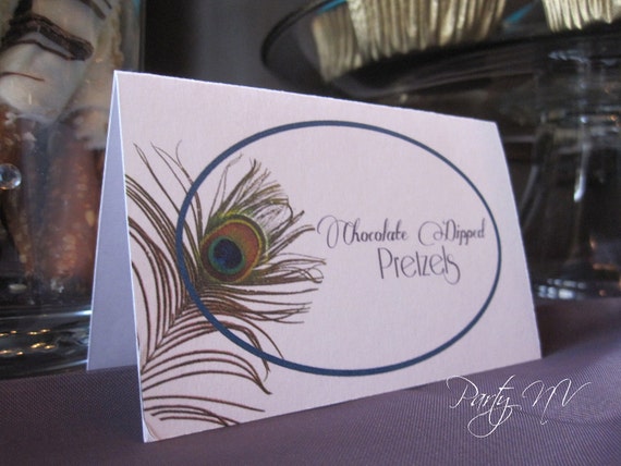 PRINTABLE (BLANK Table Tents) - Peacock Theme Il_570xn