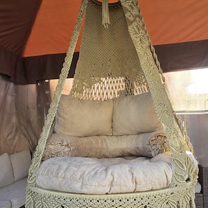 Macrame Swing, Macrame Hanging Chair, Macrame Patio Swing, Hammock Swing, Indoor Chair, Macrame Swing Chair, Hammock Swing, Christmas Gift