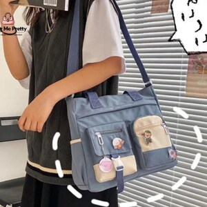 Schoudertas voor dames waterdicht nylon | Canvas crossbody-draagtas | Lichtgewicht messengertas | Casual boekentas voor meisjes