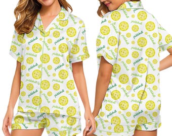 Pickleball-pyjamasset för kvinnor, pyjamas med knappar, Pickleball-present
