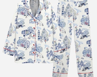 ヴィンテージ ロンドン シティ パジャマ – 英国を代表するサテン素材を使用した女性用パジャマ