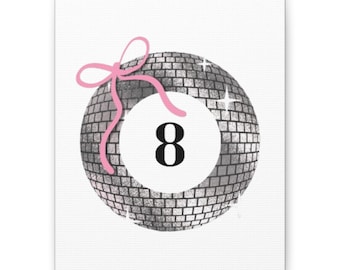 Retro Disco Eight Ball Canvas Print