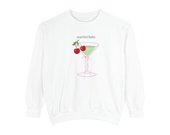 Martini baby crewneck, cherry martini with bow aesthetic