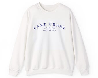 East Cost Sweatshirt, East Coast Crewneck, Vintage Varsity Crewneck