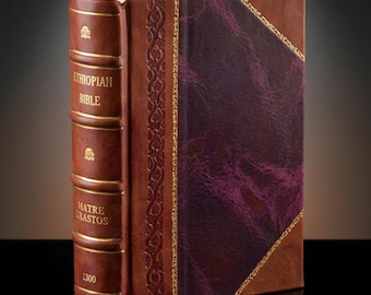 Bible éthiopienne (1300) de Matre Krastos | Langue ge'ez - Édition reliée en cuir premium