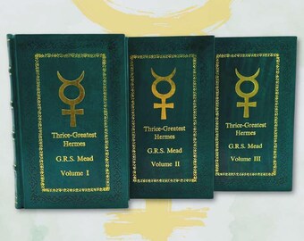 Dreimal Größter Hermes 3 Volumen Set von G.R.S. Mead Rebound Leder-Edition