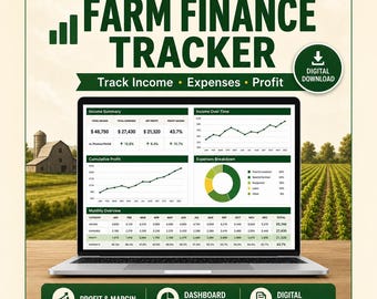 Buchhaltungstabelle für landwirtschaftliche Betriebe, Kostenverfolgung für Nutztiere, Excel- und Google-Tabellen-Buchhaltungstabelle, Budget-Dashboard für kleine landwirtschaftliche Betriebe
