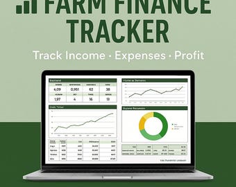 Farm Accounting Spreadsheet | Track Income, Expenses & Profit | Farm Budget and Finance Dashboard