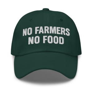 Embroidered &quot;No Farmers No Food&quot; Cap: Farm Life Dad Hat