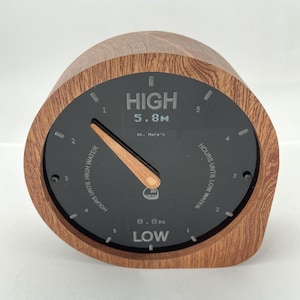 WiFi Connected Analog Tide Clock: Handcrafted, Hardwood, Accurate Tides for your local beach Bild 3