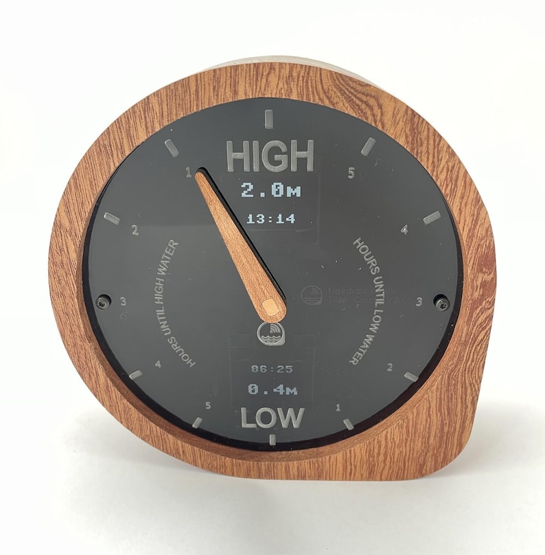WiFi Connected Analog Tide Clock: Handcrafted, Hardwood, Accurate Tides for your local beach Bild 5