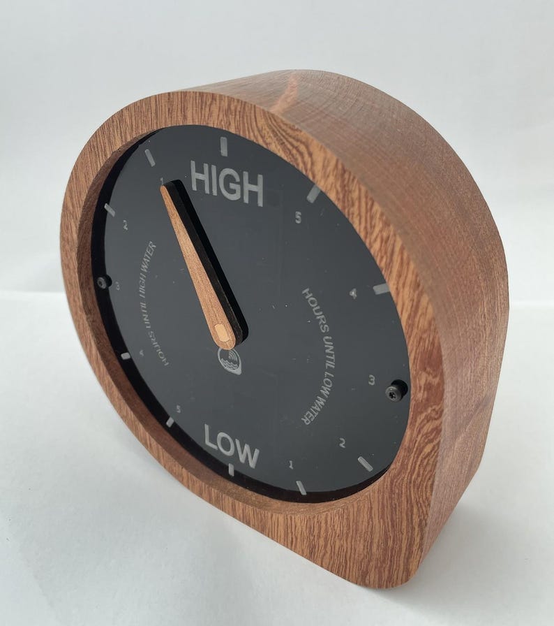 WiFi Connected Analog Tide Clock: Handcrafted, Hardwood, Accurate Tides for your local beach Bild 4