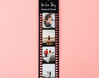 Custom Acrylic Film Strip Bookmark with Pictures, Personalized Couple Photo Bookmark, Gift for Book Lovers, Valentines Day Gift for Her
