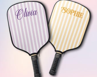 Custom Name Pickleball Paddle Cover, Personalized Pickleball Lover Gift, Water Resistant Neoprene with Hook