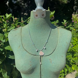 Enchanted Lake: handmade beaded shell and pearl necklace