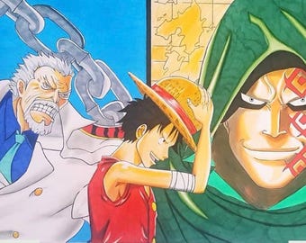 one Piece Monkey Family Luffy Dragon Garp Drawing