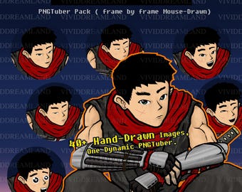 Ninja Enzo PNGTuber Model: Premade Twitch Stream Avatar (Veadotube Mini Ready)