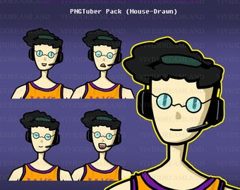 Gamer PNGTuber Avatar Pack: Mouse-Drawn Stream Asset (Veadomini File)