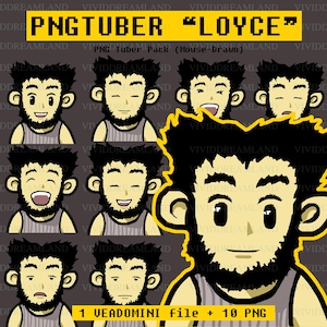 PNGTuber &quot;Loyce&quot; (Mouse-Drawn) ,Chibi, Stream Asset, PNGTuber Model, Vtuber, Streaming, Veadomini, Veadotube