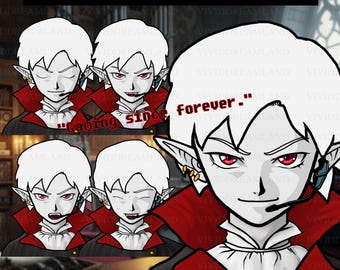Vampire Gamer PNGTuber Avatar: Mouse-Drawn Twitch Stream Asset vtuber model
