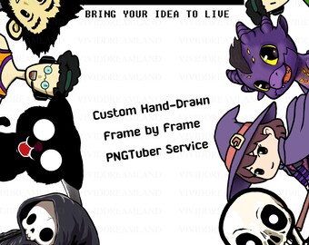 Custom Hand-Drawn PNGTuber: Unique Character Design for Streaming