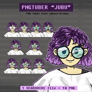 JUBU PNGTuber (Mouse-Drawn) , Premade Twitch Stream Asset, PNGTuber Model, Streaming, Veadomini, Veadotube, Digital Download