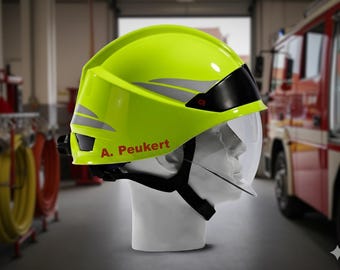 Personalisiertes Helm Sticker Set 10mm | Feuerwehr DRK THW BOS | Wunschname Aufkleber | Individuelles Geschenk für Retter & Helfer