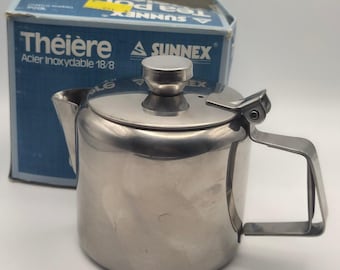 Bule/Cafeteira Vintage Sunnex 0,5L 6oz em Aço Inoxidável 18/8 com Caixa Retrô