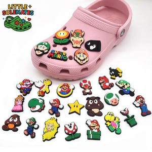 27pc Film Character Croc Charms, Mario Charms, PVC Clog Charms, Charms For Shoes