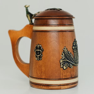 Wooden beer stein, mug for men, rustic beer mug, dad christmas gift, large beer mug, husband gift, celtic mug, beer gift, wooden tankard