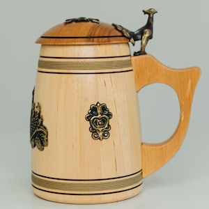 Rustic beer mug, wooden beer stein, men mug, medieval mug, groomsman gift, nordic mug, grandpa gift, celtic beer mug, beer lover gift