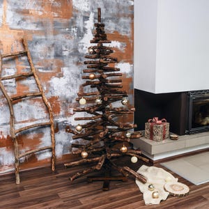 Wooden branches christmas tree, rustic xmas decor, scandinavian xmas tree, farmhouse xmas centerpiece, eco friendly tree, holiday decor