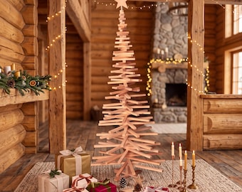 Rustic Christmas tree, wood reusable sesonal decor, custom xmas decoration