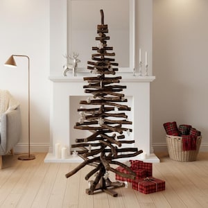Large driftwood holiday tree, christmas decor, eco friendly wooden winter decoration