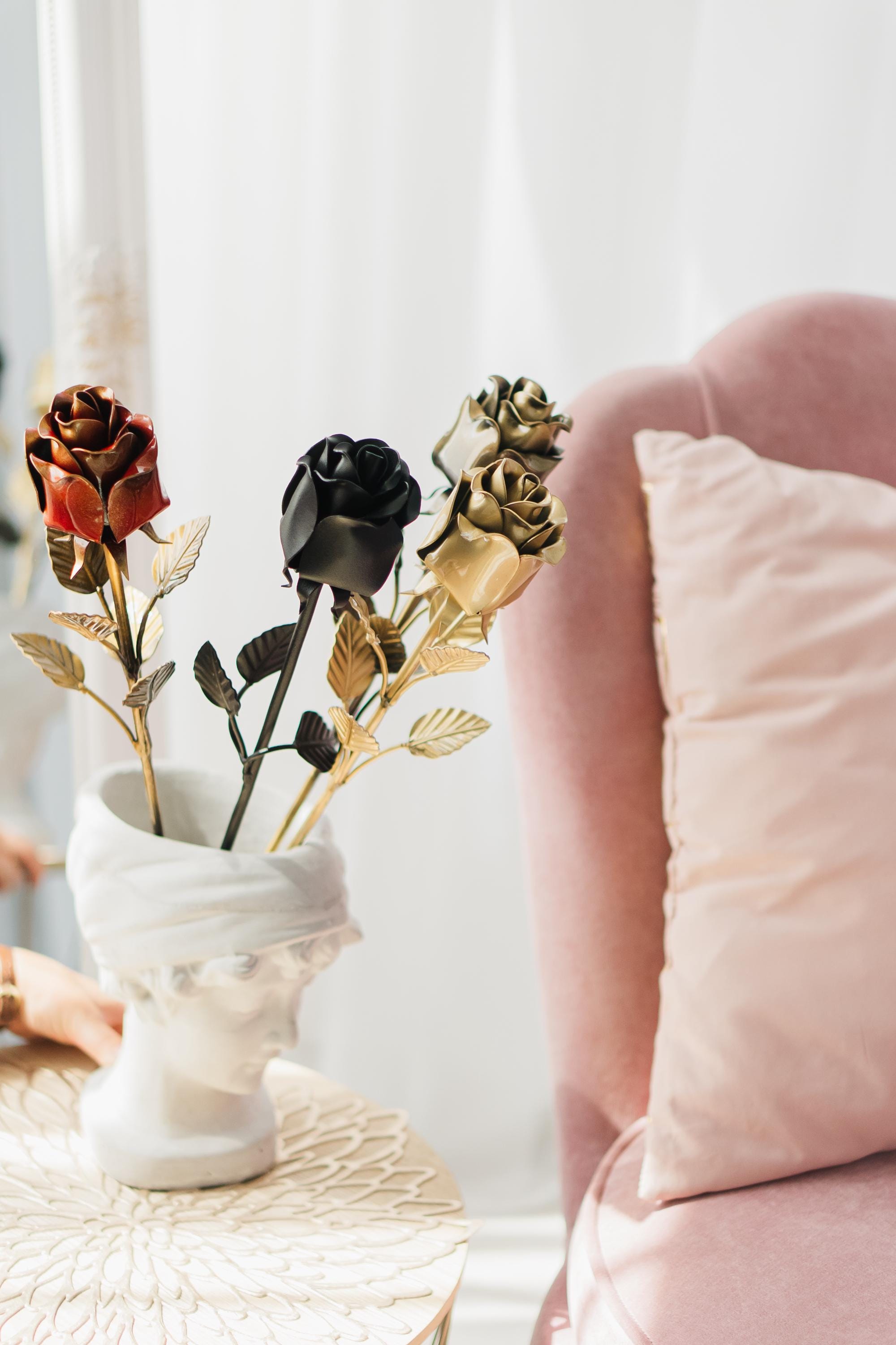 Handcrafted Iron Eternity Rose