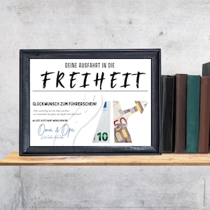 Führerschein Geldgeschenk • Fahrprüfung • PDF zum Ausdrucken • Geschenkidee zur Fahrprüfung • DIY Geschenk Auto Motorrad LKW Moped Anhänger