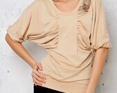 Tunica nera con festoni. Stile Dolman. tutte le taglie.