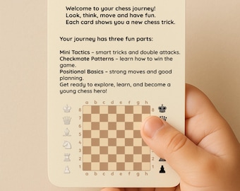 Proven Educational Chess Flashcards, Printable Teaching Chess Tricks, Montessori Critical & Logocal Thinking Improvment, Brain Development