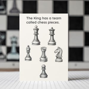 Clear and engaging chess learning cards that introduce the basics and encourage logical thinking with Montessori chess piece flashcards.