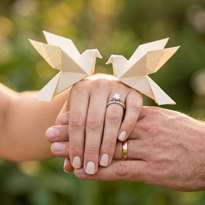 Dove Origami Instruction, Wedding Bird Pattern, 3D Papercraft Sculpture, Paper Anniversary Gift, Kirigami Folding Guide, DIY Wedding Favor