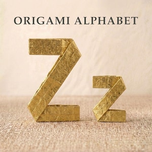 Origami Alphabet Letter Z Folding Guide, Uppercase Lowercase Papercraft Template, DIY Paper Model Pattern, Homeschool Resource, ABC Activity