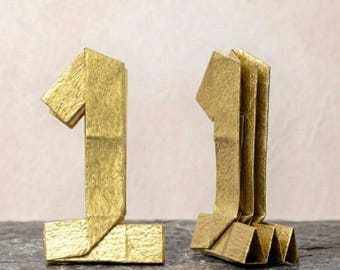 1, Anzahl 1, Origami Faltanleitung, 3D Papiermodell, Grundschule Rechenlehre, Homeschooling Aarithmetik Geschenk
