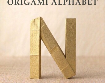 Origami med stor bokstav N, vikkonst med ABC, Montessorialfabetleksak, handstilsövningar för förskola, hjälpmedel för sensorisk läskunnighet, fonetik-gör-det-själv-pyssel